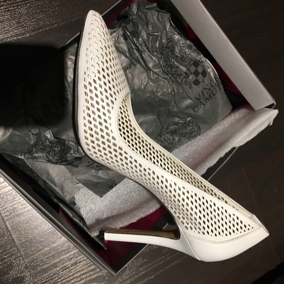 vince camuto white pumps